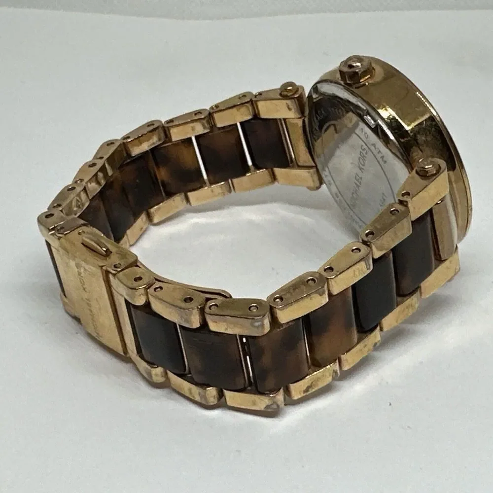 Michael Kors MK5841 Women's Two Tone Analog Rose Dial Quartz Wrist Watch NUL64